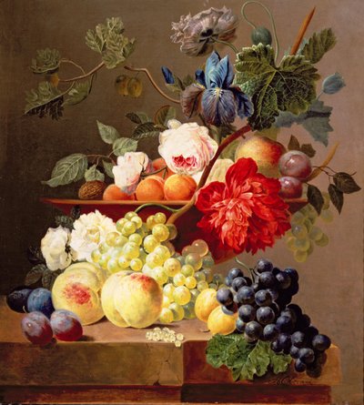 Stillleben mit Früchten und Blumen von Anthony Obermann